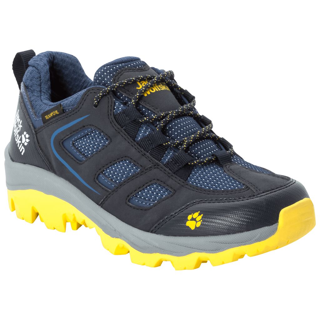 Jack Wolfskin VOJO TEXAPORE LOW Gyerek Túracipő Sötét Kék/Sárga - BPDWFN-589